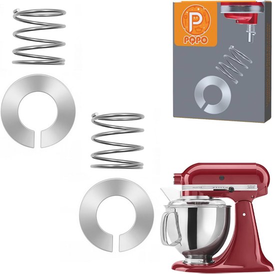 Roestvrijstalen Veer Accessoire voor Keukenhulp Stand Mixer 4.5/5/6/7 Quart van Merkloos