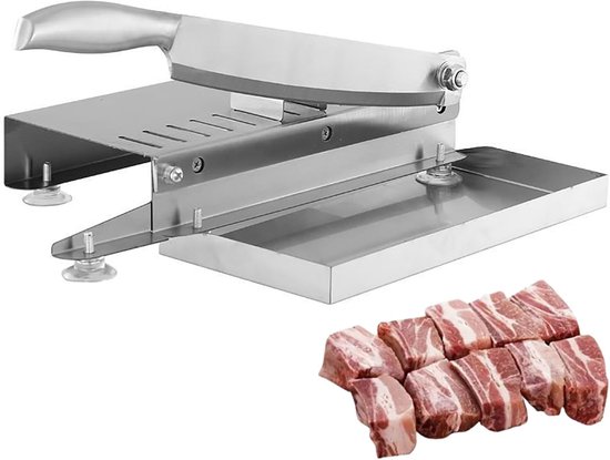 Roestvrijstalen Vleessnijmachine - Handmatige Bottensnijder met Invoerlade - Snijmachine/Hakker voor Kip, Eend, Vis en Ribben van COOAU