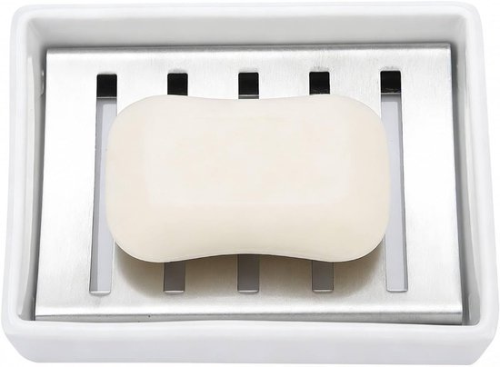 Roestvrijstalen Zeepdispenser met Metaalrooster - Duurzame Zeepdoos voor Keuken en Badkamer, Waterbestendig en Antislip van Merkloos