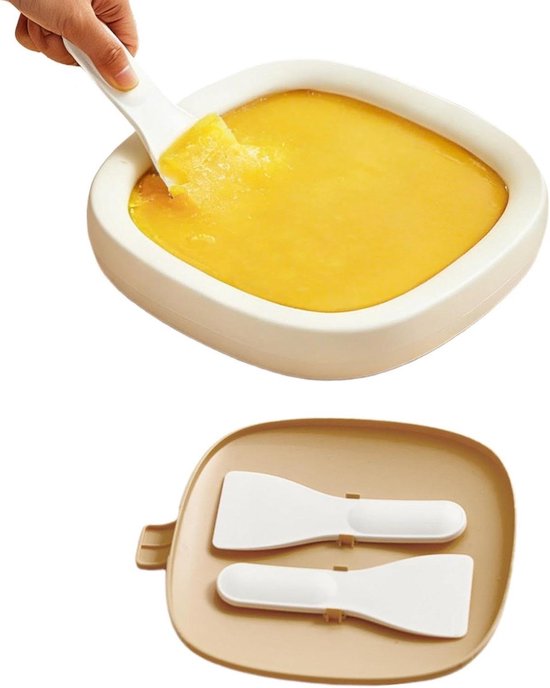 Rol IJs Machine - Dessert Maker - Zelf Desserts Maken - Roestvrij Stalen Plaat - 23x23x39.5 cm - Geel