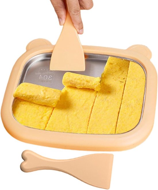 Rol Ijs Maker - Dessert Tray - Zelf Desserts Maken - Geen Stroom Nodig - 26 x 21 cm - Zilver