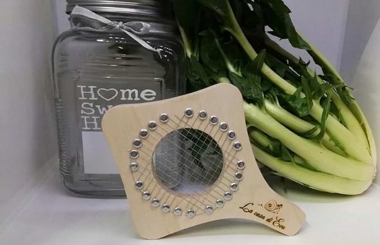 Romana snijder met handvat, groentesnijder Julienne Cubetti, berkenhout en roestvrij staal