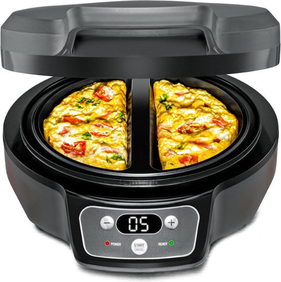 Rommelsbacher omeletmaker OM 950 – elektrische omeletmaker met timer, dubbele verwarming en antiaanbaklaag – ook voor brownies en desserts