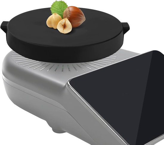Rond weegplatform van silicone voor Thermomix TM7, 19 cm diameter, met handvatten aan beide zijden, ideaal voor koken en bakken