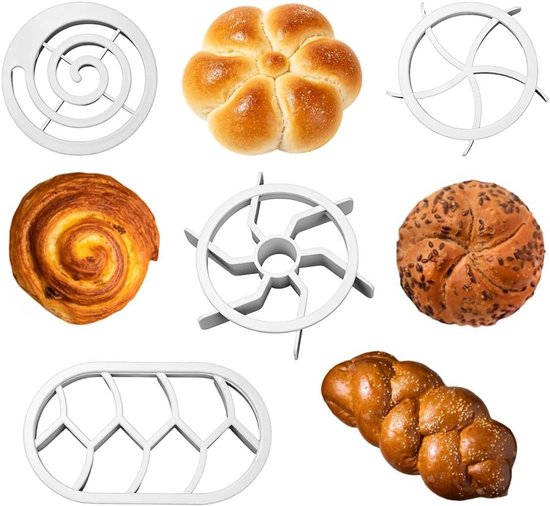 Ronde en Ovale Broodpers Set van 4 Stukken - Plastic Mallen voor Brooddeeg en Koekjes Bakken