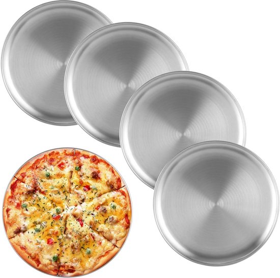 Ronde Pizzaset van 5 Stuks - 30 cm RVS - Voor Oven en Serveren