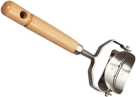 Ronde Ravioli Pasta-Deeg Stempel Cutter Roller - 5.3cm Gladde Rand (Ovaal) met Handvat van Benriner