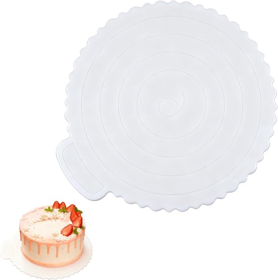 Ronde Witte Taartstandaard van 20 cm - Herbruikbaar Cake Plate voor het Vervoeren van Taarten en Desserts, Ideaal voor Feestjes en Evenementen van Merkloos