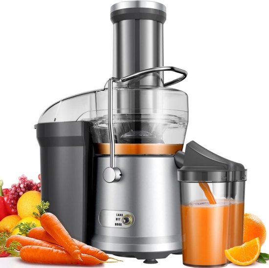 RONN® Sapcentrifuges groenten en fruit - Sapcentrifuges - Slowjuicer - Zilver - ‎10cm x 42cm x 30cm van Merkloos