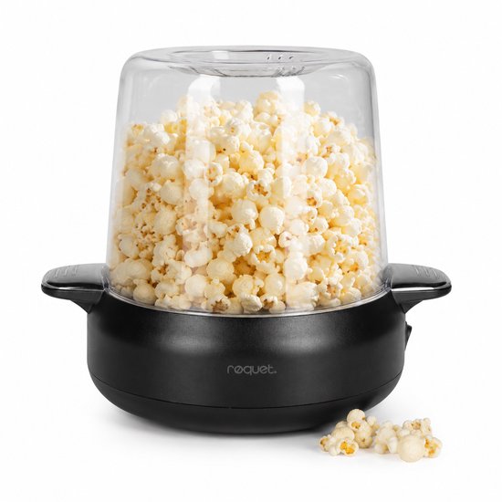 RØQUET Popcorn Maker - Popcornmachine - Zwart - zonder olie