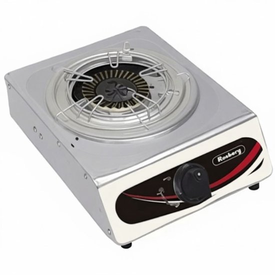 Rosberg - Gaskookplaat – Enkelpit (1-Pit) – Camping Kooktoestel - Draagbaar Gasfornuis - RVS van Rosberg