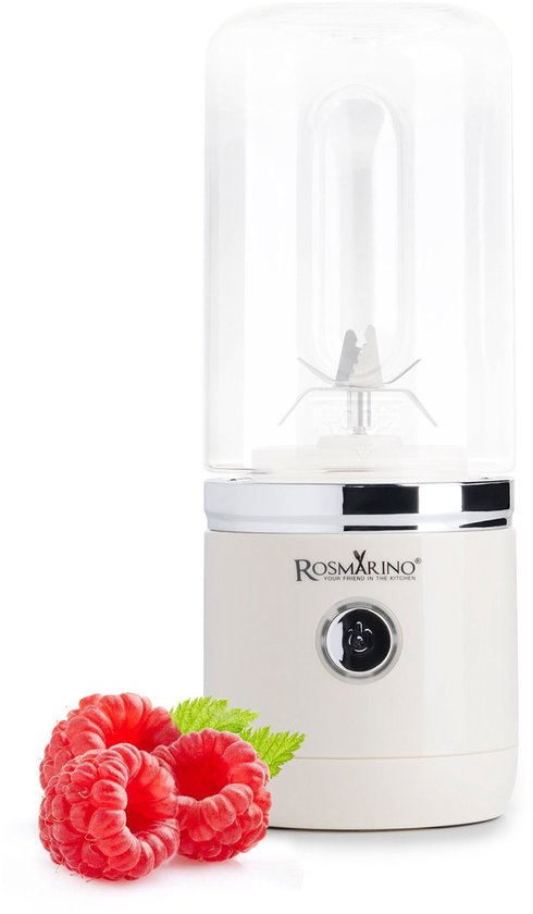 Rosmarino Portable Blender - To go - Mini Blender - Draadloos - 400 ml - 150W - Creme van Rosmarino