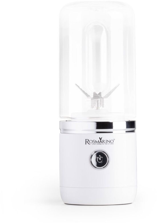 Rosmarino Portable Blender - To go - Mini Blender - Draadloos - 400 ml - 150W - Wit van Rosmarino