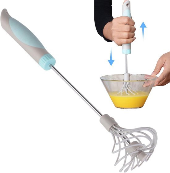 Rotary Mixer - Hand Blender - Beslag Mixen - Semi Automatisch - 36.5 cm - Zilver