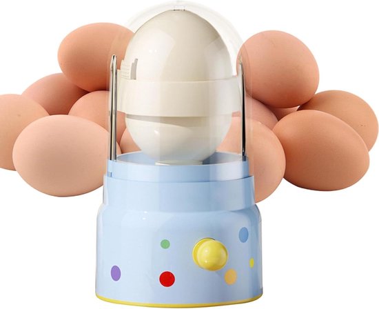 Roterende Eiermixer - Keukengadget Mixer - Ontbijt Bereiden - Gezinsvriendelijk Ontwerp - 15.5 x 8 cm - Geel en Wit