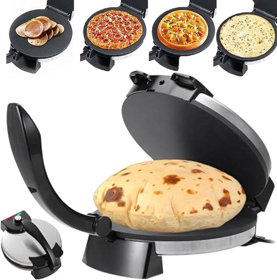 Roti Maker - Chapati Maker - Diverse Gerechten Maken - Verstelbare Temperatuur - 10 inch - Zwart