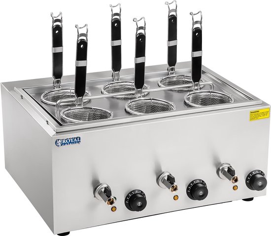 Royal Catering Pastakoker met 6 zeefmanden van Royal Catering