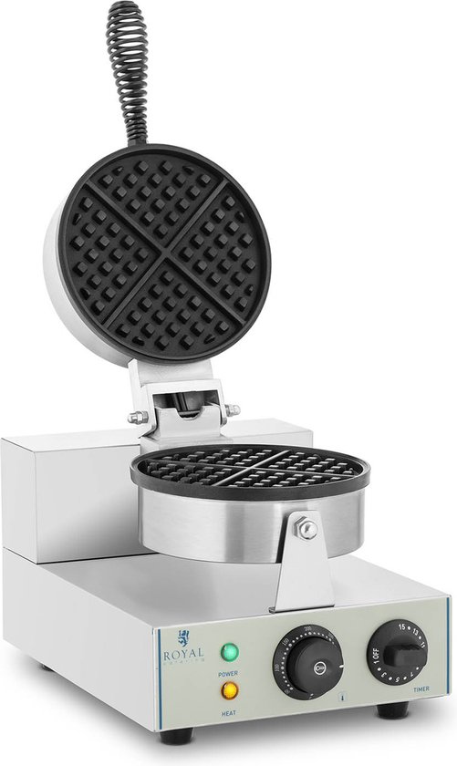 Royal Catering RCWM-1300-R - Wafelijzer - Teflon Coating - Ronde Wafels - Timer van Royal Catering