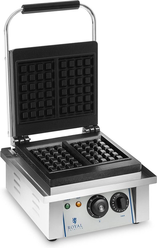 Royal Catering RCWM-2000-E - Professionele Gofrownica - 2 Gofry - Belgische Stijl - Roestvrij Staal van Royal Catering