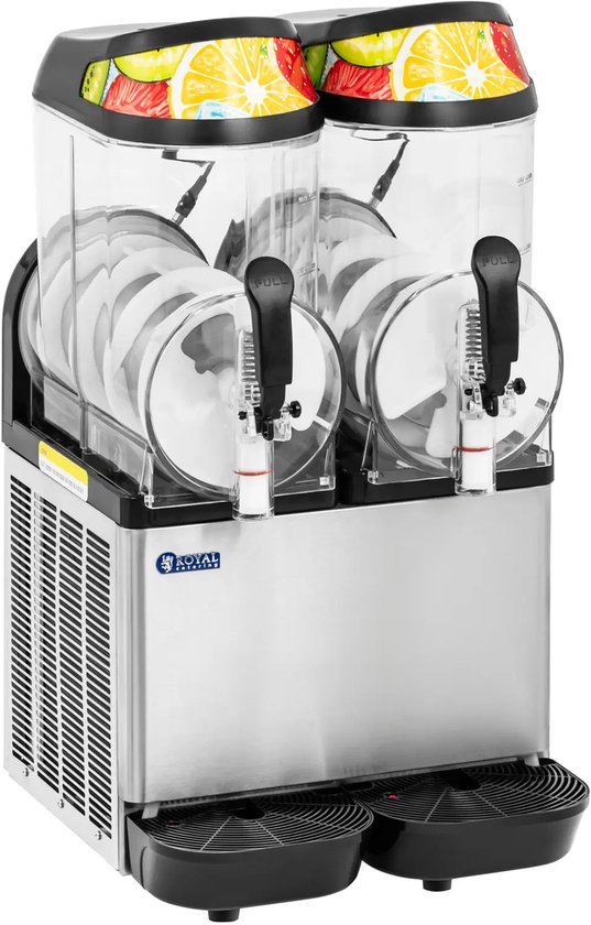 Royal Catering - Slushmachine - 2 x 12 L - LED-verlichting - digitaal bedieningspaneel - Koninklijke Horeca van Royal Catering