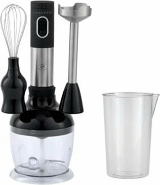 Royal Swiss 3-in-1 Staafmixer Set - 500W - Inclusief Hakmolen, Garde en Maatbeker - RVS van Merkloos