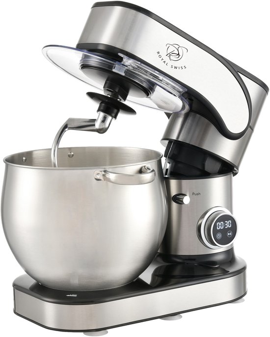 Royal Swiss® Keukenmachine 12L - Krachtige Planetaire Mixer 2000W - 12 Snelheden - Deegkneder, Klopper & Garde - RVS Mengkom - Model SC-603E van Royal Swiss