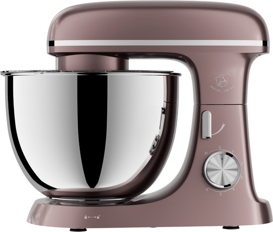 Royal Swiss® – Keukenmachine 2000W – 8.5L RVS Mengkom – Planetair Mengsysteem – 6 Snelheden – Koffie / Roségoud