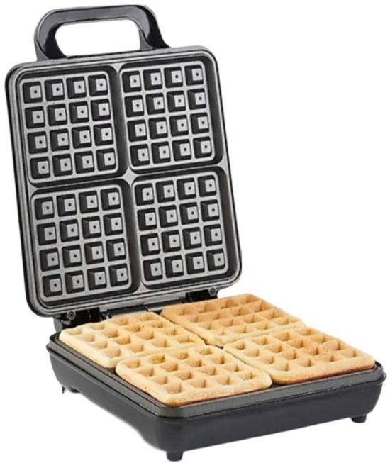 Royal Swiss® Wafelijzer - Elektrische Waffle Maker 1200W - 4 Wafels Tegelijk - PFAS-vrije Anti-aanbaklaag - Cool Touch Handvat van Royal Swiss