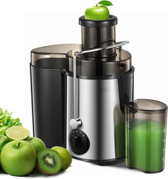 Royalty Line® PJ19001 Sapcentrifuge - Juicer Voor Groenten & Fruit - Juicers Met 1500ml Pulpcontainer & 450ml Sapbeker - 3 Snelheden - 700W - RVS van Merkloos