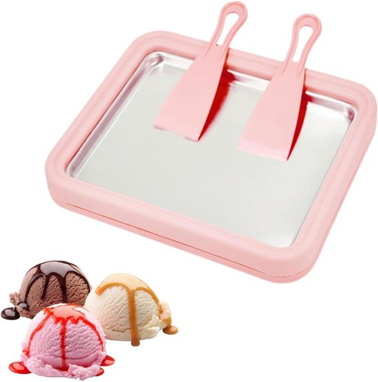 Roze Instant ijsmachine, ijsroller, bevroren yoghurtvorm, instant gelato pan/rol, zelfgemaakte doe-het-zelf-producten voor leuke ouder-kindactiviteiten voor het hele gezin EAN: 8721597006245 Ijsmachine van Merkloos
