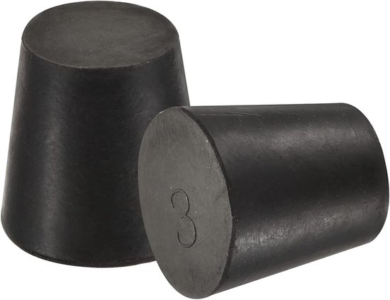 Rubber Tapered Plug 18mm tot 24mm - Stevige Stoppen voor Testbuizen en Laboratoriumgebruik - Set van 5 Zwarte Bungs van Merkloos