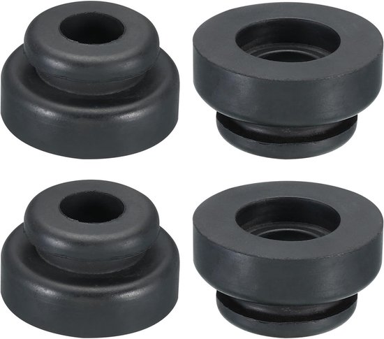Rubberen bevestigingsvoeten, 4-pack voetsteun, antivibratiekussen, vervanging voor airconditioner, koelkast, elektrische motor, zwart
