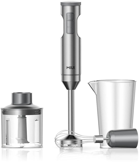 Rumi Staafmixer - 1000 KW - Krachtige 4-in-1 - Roestvrijstalen staafmixer, - 700 ml mengbeker - Vaatwasserbestending - Easy Click Systeem Plus Turboboost Splashcontrol van Rumi