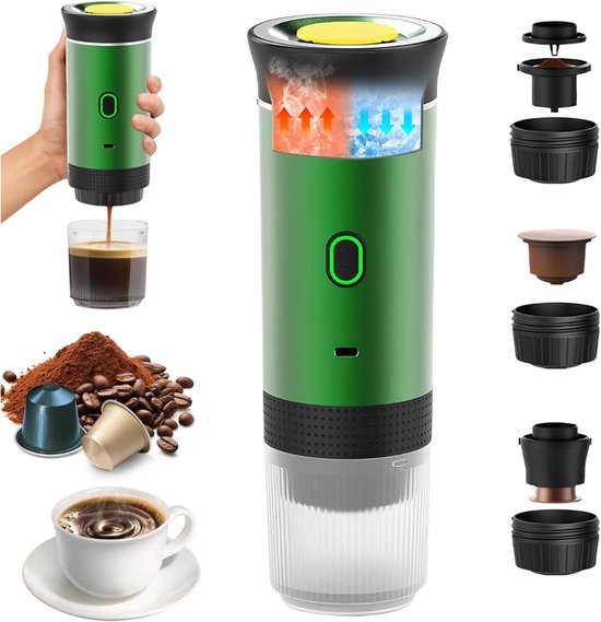 RUX® Draagbare Koffiemachine - Blender To Go - Draagbare Blender - Groen - 9cm x 9cm x 27cm van Merkloos