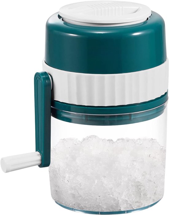 RUX® IJscrusher - met IJsschep - Professionele Ice Crusher - 3 RVS Messen - IJsvergruizer Handmatig - Groen - 12cm x 12cm x 21cm van Merkloos
