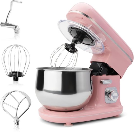 RUX® Mixer met mengkom - Mixer - Mixer met mengkom keukenmachine - Roze - 21cm x 35cm x 32cm van Merkloos