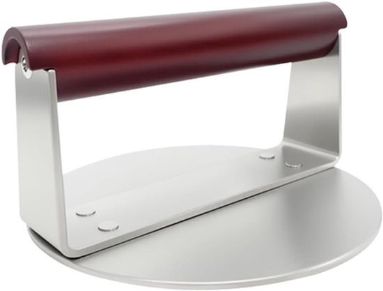 RVS Burgerpers met Houten Handvat - Duurzame Grillpers voor Perfecte Smash Burgers, Patties en Steak - 15.2 cm