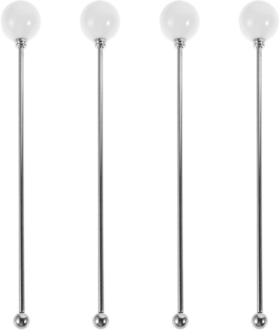 RVS Cocktail Roerstaafjes - Metalen Roerstaafjes Drankjes - Drankjes Mixen - Duurzaam Roestvrij Staal - 17 cm - Wit
