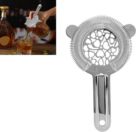 RVS Cocktailzeef met Glanzende Afwerking, Perfect voor Bartenders en Baraccessoires, Makkelijk in Gebruik en Ideaal voor IJsdranken