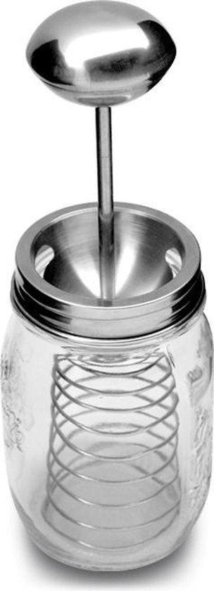 RVS deksel mayonaise maker incl. glazen pot - HappyTappi van Merkloos