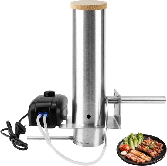 RVS Elektrische Cold Smoke Generator met Pomp voor het Roken van Vlees, Vis en Kaas, Ideaal voor Rookovens en BBQ's
