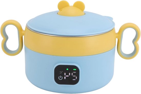 RVS Geïsoleerde Voedselwarmer Kom met Automatische Temperatuurregeling en USB Oplaadbare Elektrische Verwarming voor Thuis en Reizen