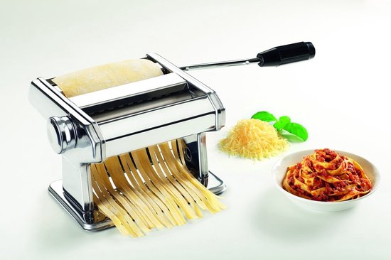 RVS Handmatige Pastamachine – Pastamaker voor Verse Pasta – Zilver – Afmetingen 18 × 18 × 15 cm van Merkloos
