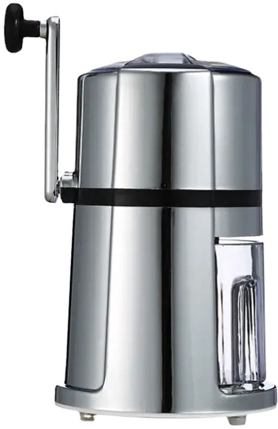 RVS ijsvergruizer – Handmatig, draagbaar, met handcrank, voor ijsblokjes van Merkloos