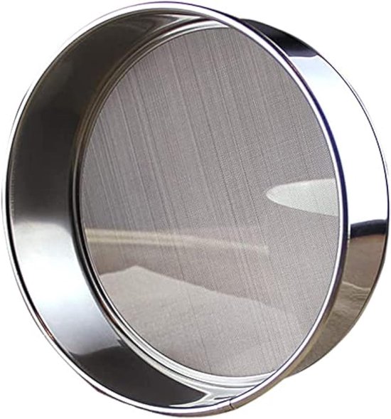 RVS Meelzeef met Fijn Gaas, Ideaal voor Bloem, Rijst en Groenten, 15 x 4.5 cm, Keukenaccessoire voor Perfecte Bakresultaten van Merkloos