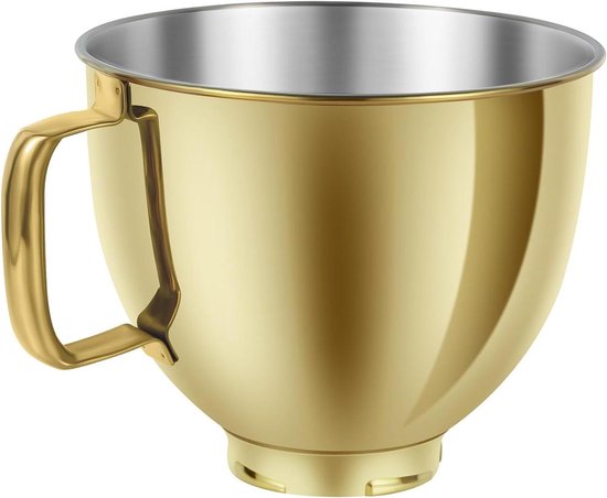 RVS Mengkom - Keukenmachine Kom - Bakken en Koken - Heavy Duty Ontwerp - 5 Quart - Goud