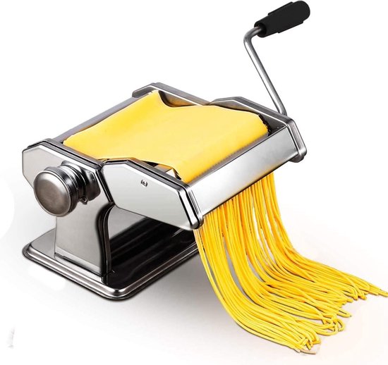 RVS Pastamachine voor Tagliatelle-Spaghetti-Lasagne met Zwengel - Klein van Bourgini