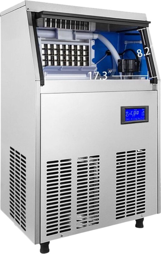 RVS Professionele Ijsblokjesmaker voor Horeca - 60KG Capaciteit - Duurzaam en Hoog Rendement van Nisbets Essentials