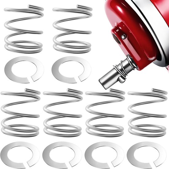 RVS Veer en Wasmachine Set - Mixer Onderdelen - Apparaten Repareren - Snel Installeren - 6 Stuks - Zilver van Merkloos