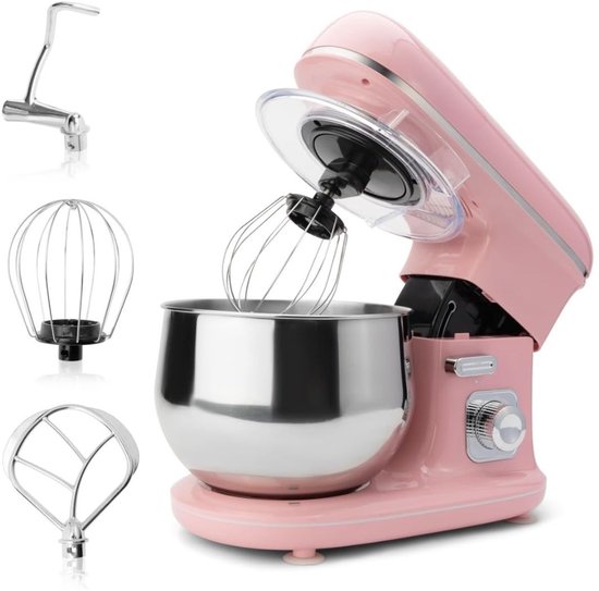 RVV® Mixer met mengkom - Mixer - Mixer met mengkom keukenmachine - Roze - 21cm x 35cm x 32cm van Merkloos